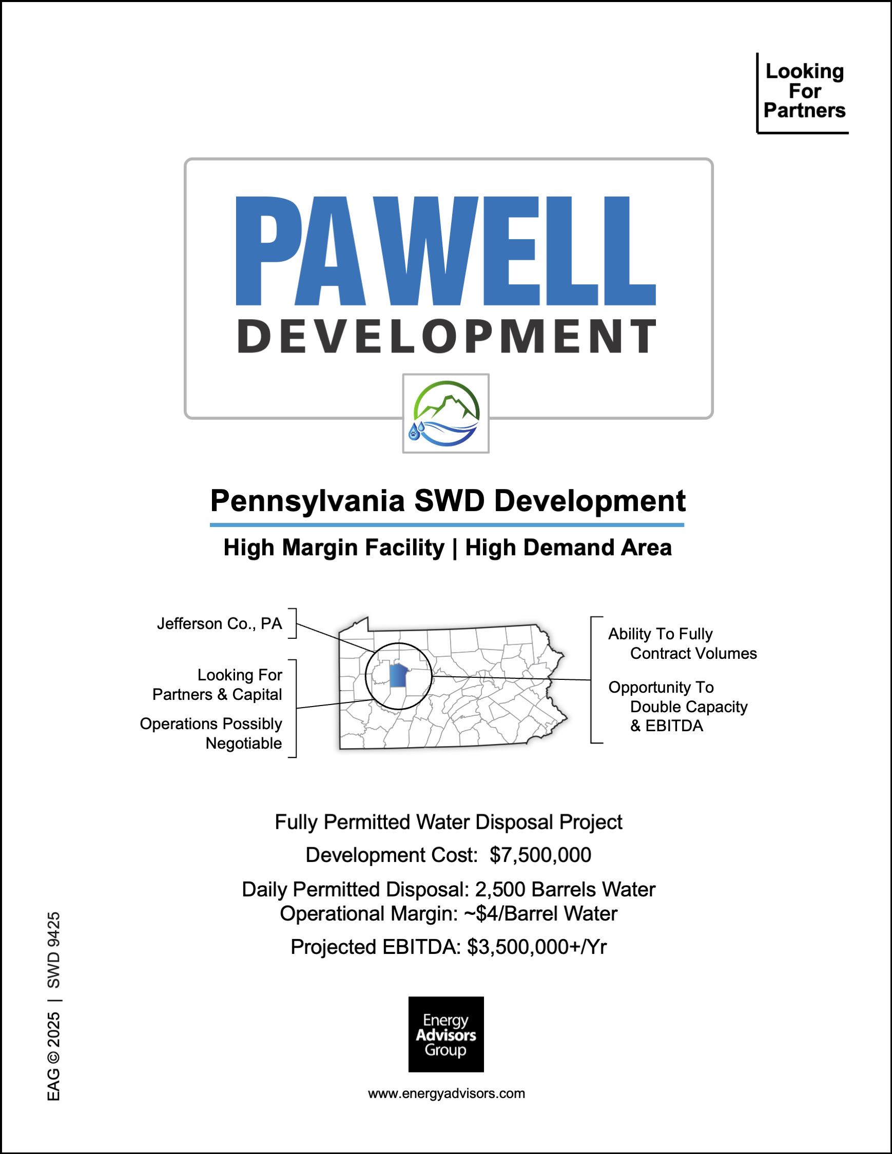 PENNSYLVANIA SWD DEVELOPMENT - Energy Advisors Group PENNSYLVANIA SWD DEVELOPMENT